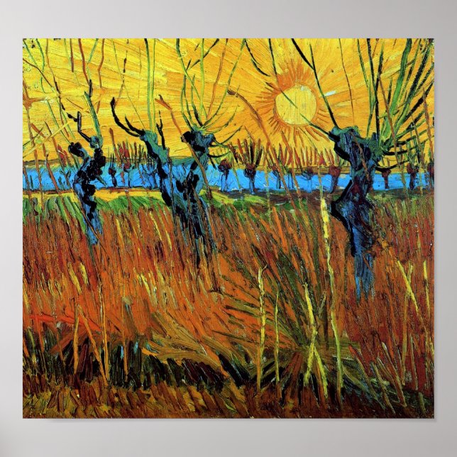 Willows at Sunset (F572) Van Gogh Fine Art Poster (Framsidan)