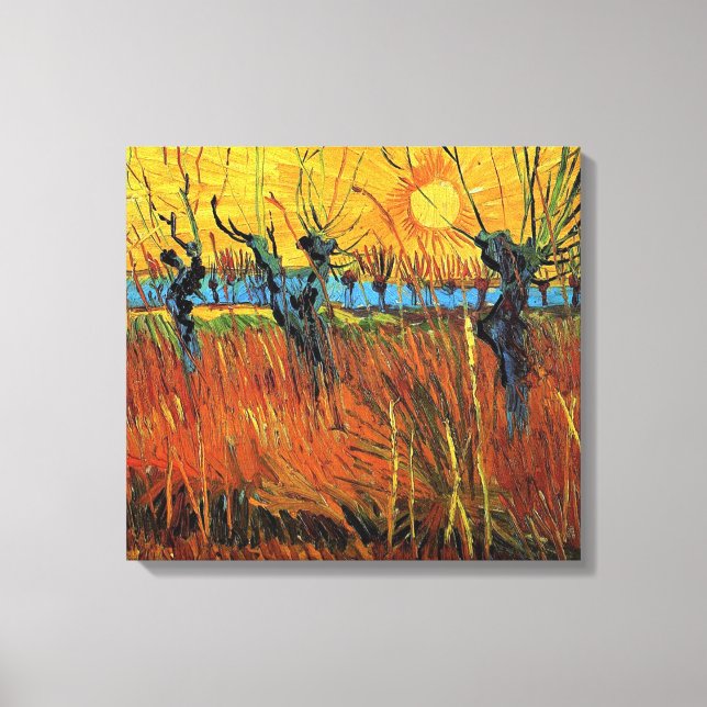 Willows at Sunset,Vincent van Gogh Canvastryck (Framsida)