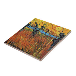 Willows at Sunset,Vincent van Gogh Kakelplatta