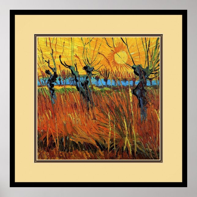 Willows at Sunset,Vincent van Gogh Poster (Framsidan)