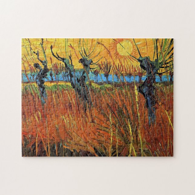 Willows at Sunset,Vincent van Gogh Pussel (Horisontell)