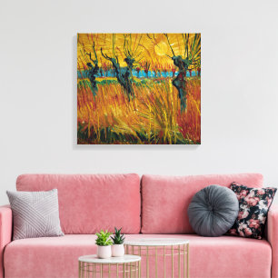 Willows vid Sunset Van Gogh Canvastryck