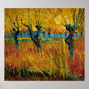 Willows vid Sunset Van Gogh Poster