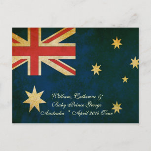 Wills Kate och Baby George Australia 2014 Postcard Vykort