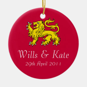 Wills och Kate kunglig bröllopprydnad Julgransprydnad Keramik