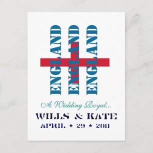 Wills och Kate Royal Bröllop ENGLAND Postcard Vykort