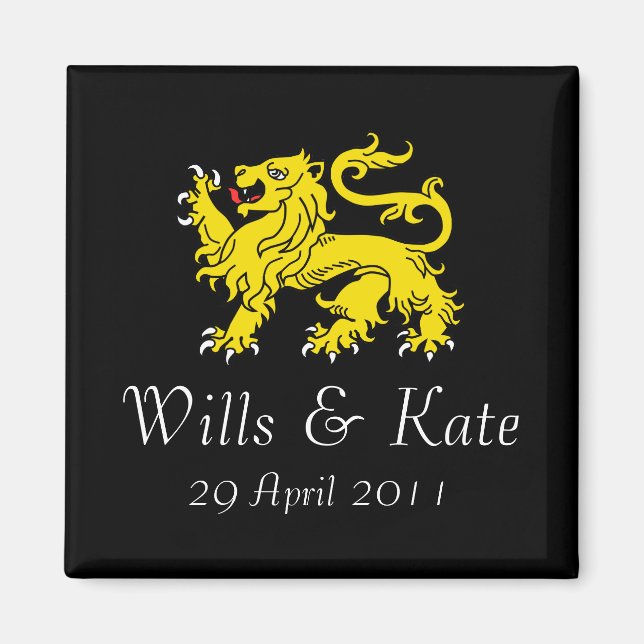 Wills och Kate Royal Bröllop minneshögste Magnet (Framsidan)
