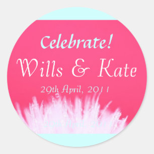 Wills och Kate Royal Wedding Stickers Runt Klistermärke