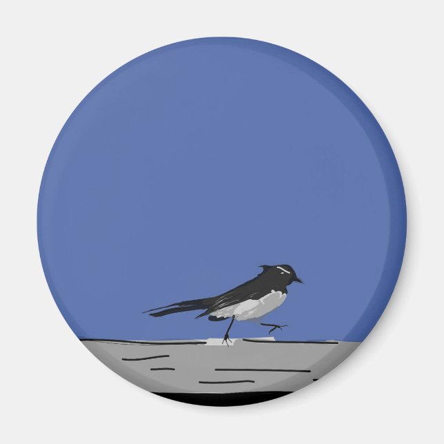 "Willy Wagtail" Magnet (Bue) (Framsidan)