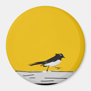 "Willy Wagtail" Magnet (Gult)