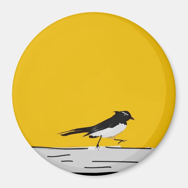 "Willy Wagtail" Magnet (Gult) (Framsidan)