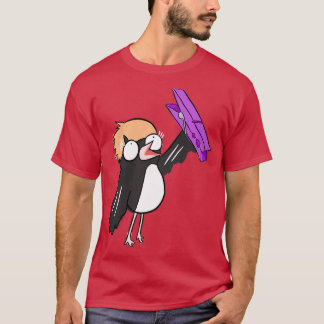 Willy Wagtail med en peg T Shirt