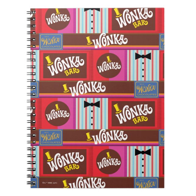 Willy Wonka Candy Mönster Anteckningsbok (Framsidan)
