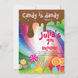 Willy Wonka Candyland födelsedagsfest inbjudan