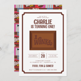 Willy Wonka & Chocolate Factory Birthday Inbjudningar