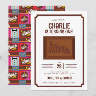 Willy Wonka & Chocolate Factory Birthday Inbjudningar