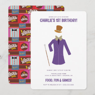Willy Wonka & Chocolate Factory Birthday Inbjudningar