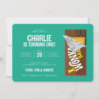 Willy Wonka & Chocolate Factory Birthday Inbjudningar