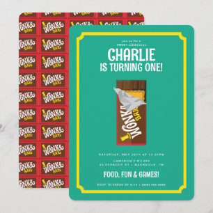 Willy Wonka & Chocolate Factory Birthday Inbjudningar