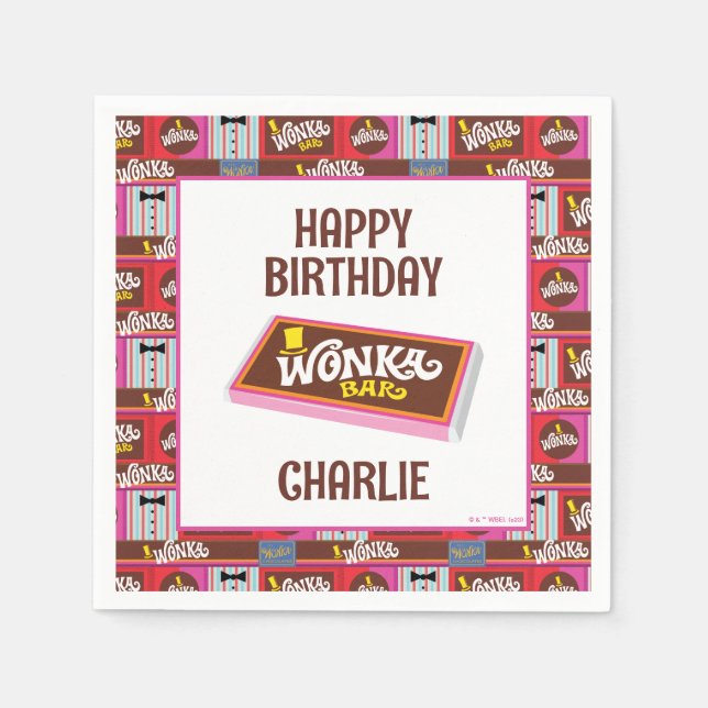 Willy Wonka & Chocolate Factory Birthday Pappersservett (Framsidan)