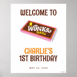 Willy Wonka & Chocolate Factory Birthday Sign Poster