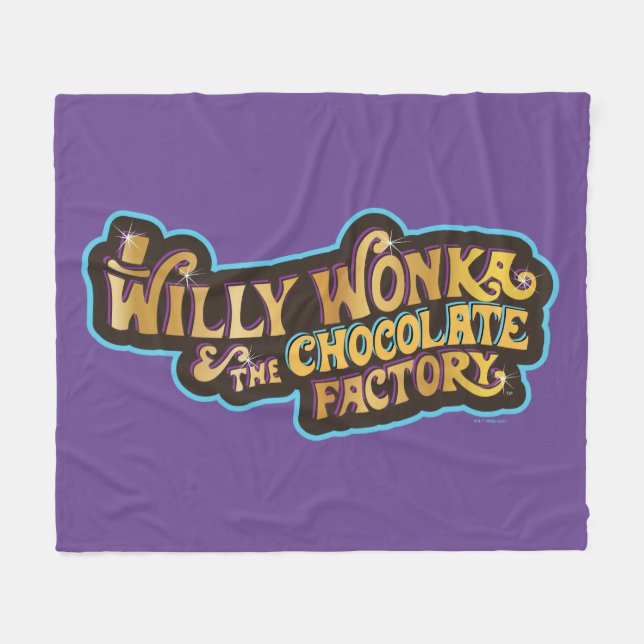 Willy Wonka & Chocolate Factory Logotyp Fleecefilt (Framsidan (Horisontell))