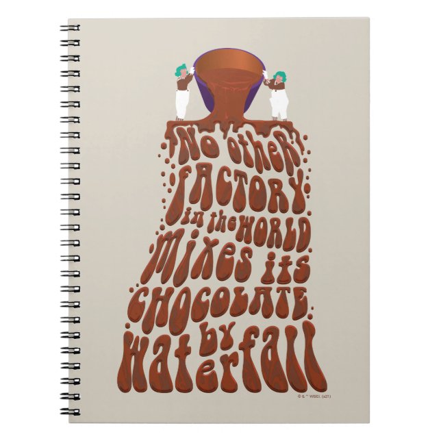 Willy Wonka Chocolate Waterfall Typography Anteckningsbok (Framsidan)
