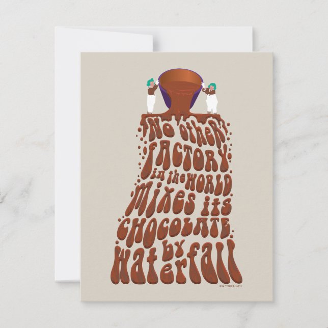 Willy Wonka Chocolate Waterfall Typography Anteckningskort (Framsida)