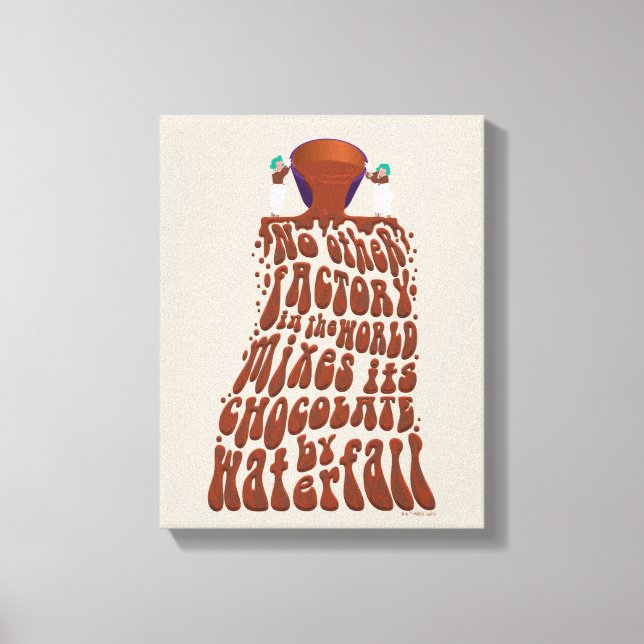 Willy Wonka Chocolate Waterfall Typography Canvastryck (Framsida)