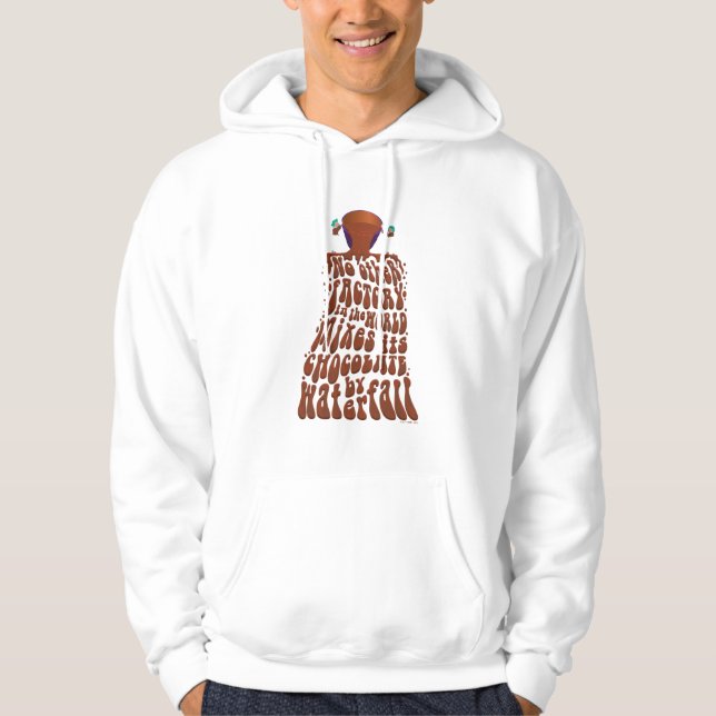 Willy Wonka Chocolate Waterfall Typography Hoodie (Framsida)