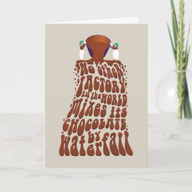 Willy Wonka Chocolate Waterfall Typography Kort (Framsida)