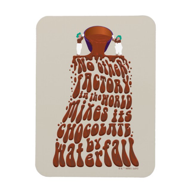 Willy Wonka Chocolate Waterfall Typography Magnet (Vertikal)