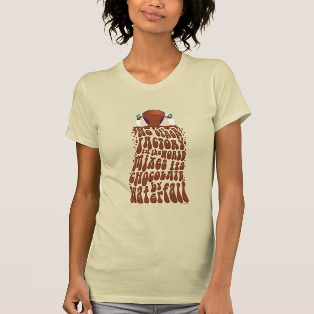 Willy Wonka Chocolate Waterfall Typography T Shirt (Framsida)