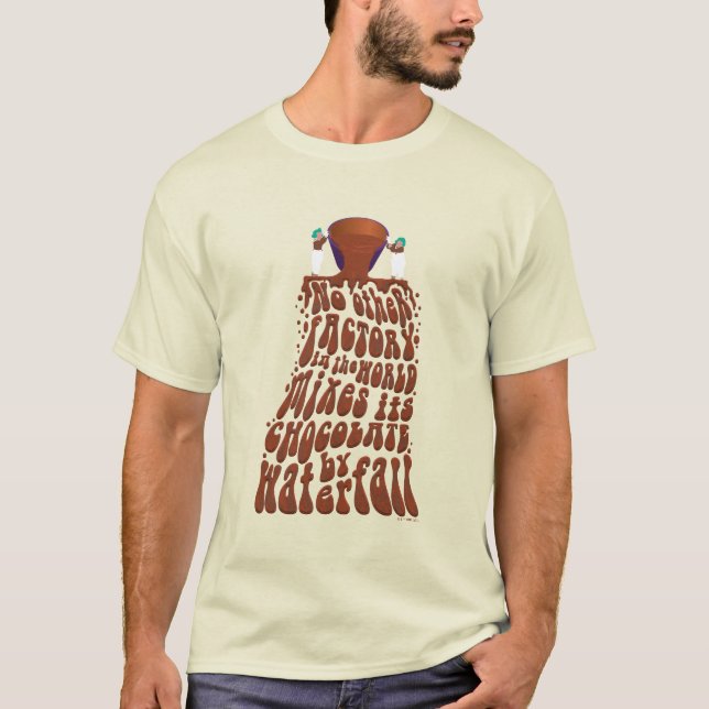 Willy Wonka Chocolate Waterfall Typography T Shirt (Framsida)