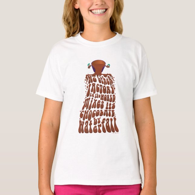 Willy Wonka Chocolate Waterfall Typography T Shirt (Framsida)