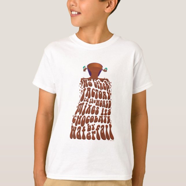 Willy Wonka Chocolate Waterfall Typography T Shirt (Framsida)