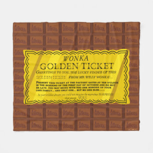 Willy Wonka Golden Biljett Fleecefilt