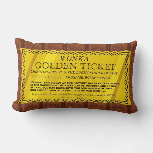 Willy Wonka Golden Biljett Lumbarkudde (Framsida)
