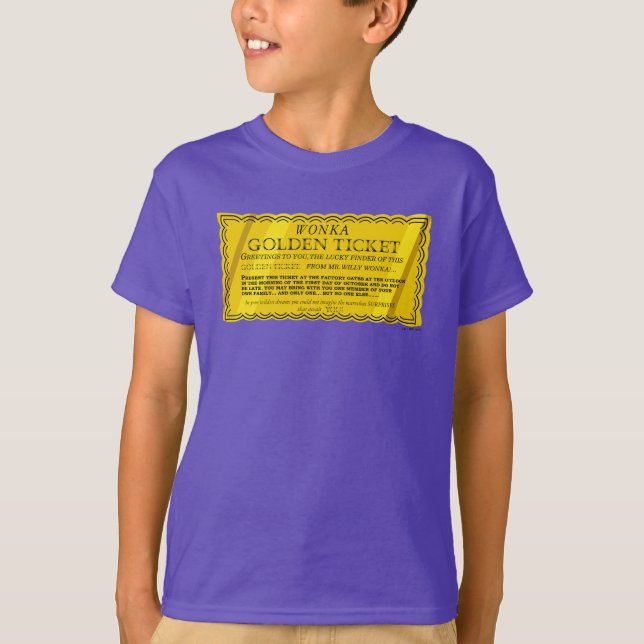 Willy Wonka Golden Biljett T Shirt (Framsida)
