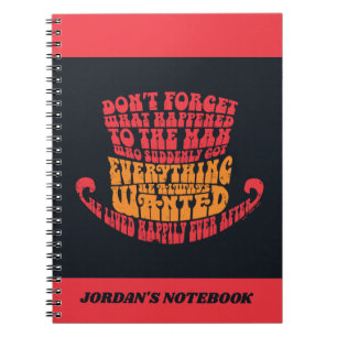 Willy Wonka Hat Typografi Anteckningsbok