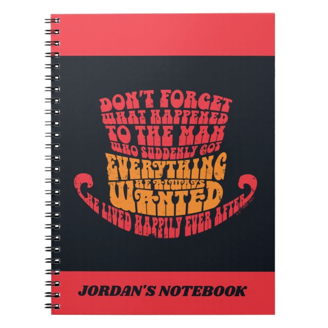 Willy Wonka Hat Typography Anteckningsbok (Framsidan)