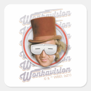 Willy Wonka i Wonkavision Goggles Fyrkantigt Klistermärke