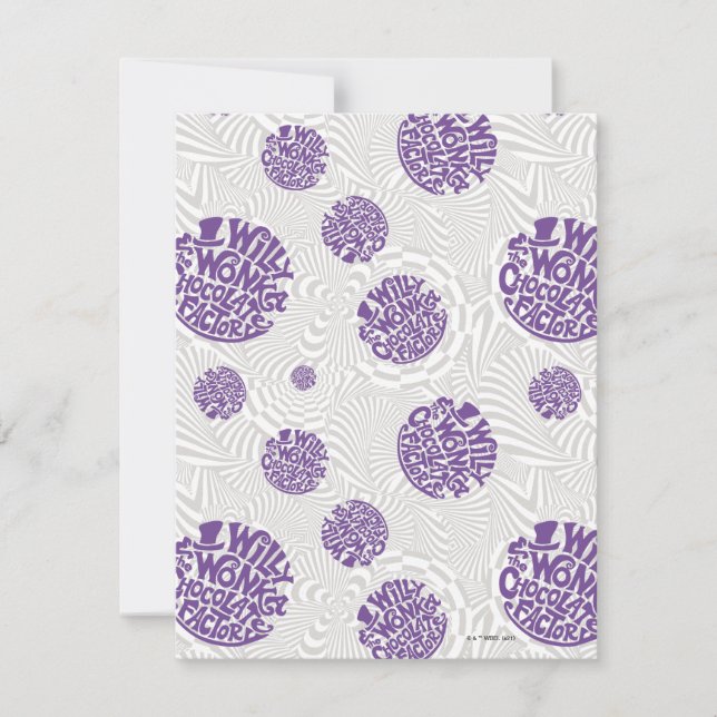 Willy Wonka Logo Psychedelic Graphic Anteckningskort (Framsida)