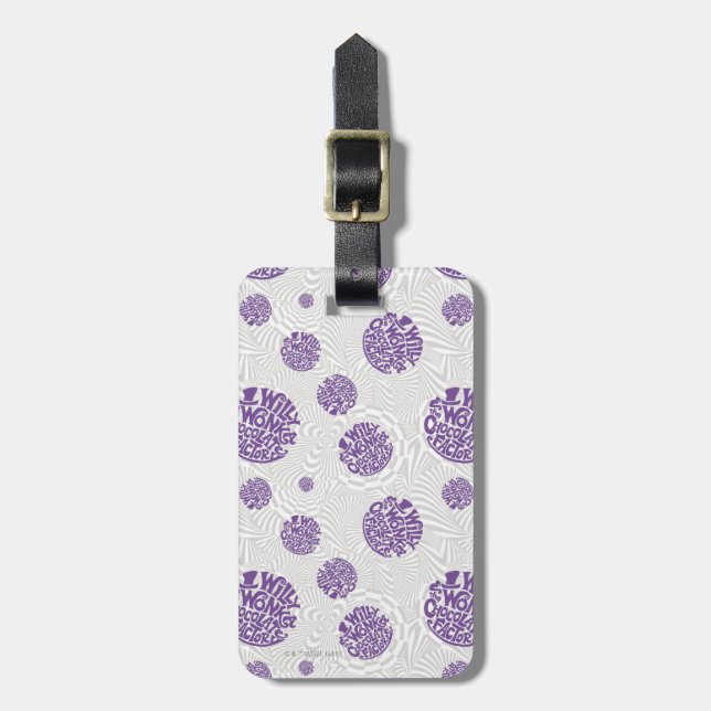 Willy Wonka Logo Psychedelic Graphic Bagagebricka (Vertikal Framsida)