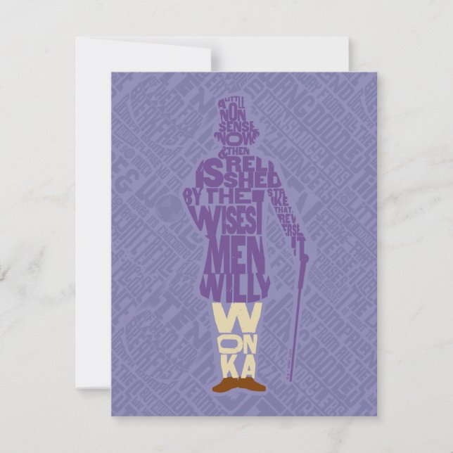 Willy Wonka Quote Silhouette Anteckningskort (Framsida)