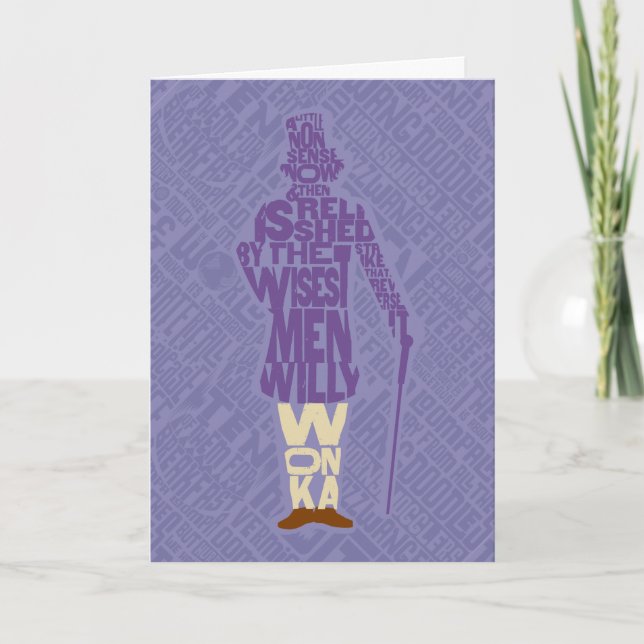 Willy Wonka Quote Silhouette Kort (Framsida)