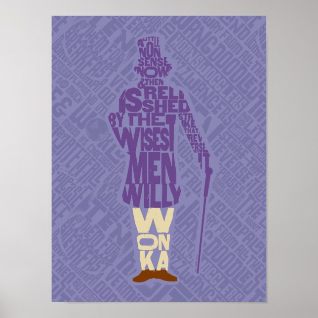 Willy Wonka Quote Silhouette Poster (Framsidan)