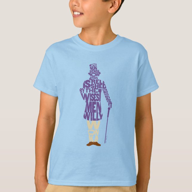 Willy Wonka Quote Silhouette T Shirt (Framsida)