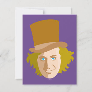 Willy Wonka Stenciled Ansikte Graphic Anteckningskort