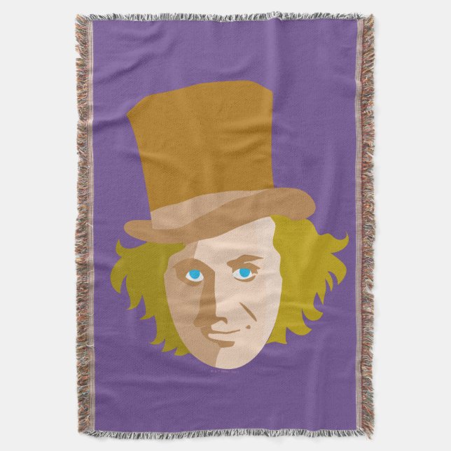 Willy Wonka Stenciled Ansikte Graphic Filt (Framsidan Vertikal)